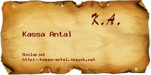 Kassa Antal névjegykártya