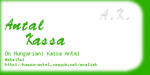 antal kassa business card